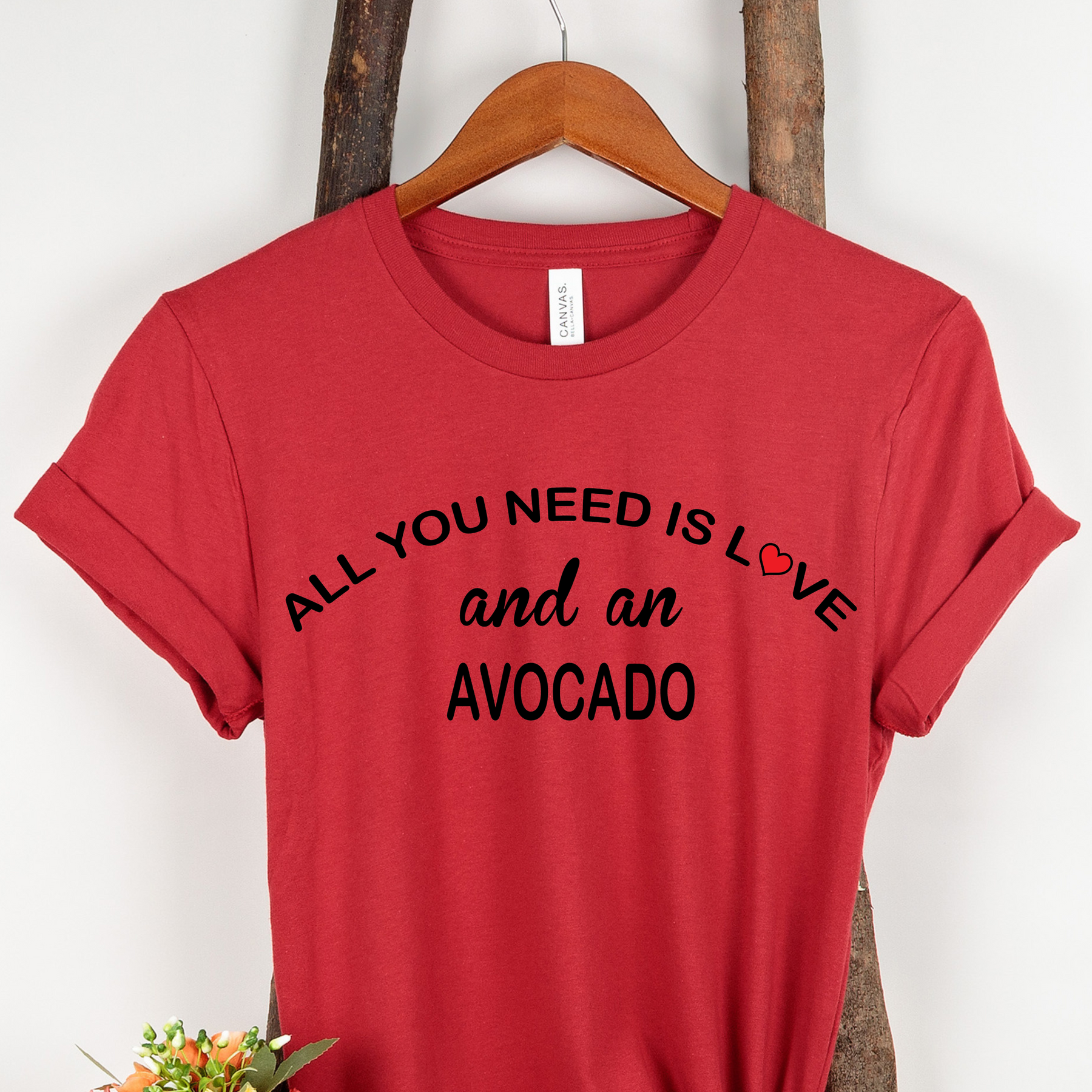 ALL YOU NEED IS LOVE...AVOCADO Colored t-shirt