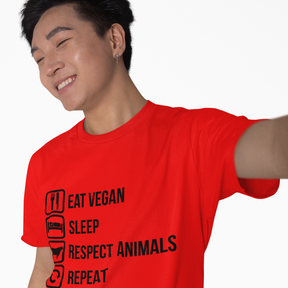 EAT VEGAN RESPECT ANIMALS REPEAT UNISEX t-shirt