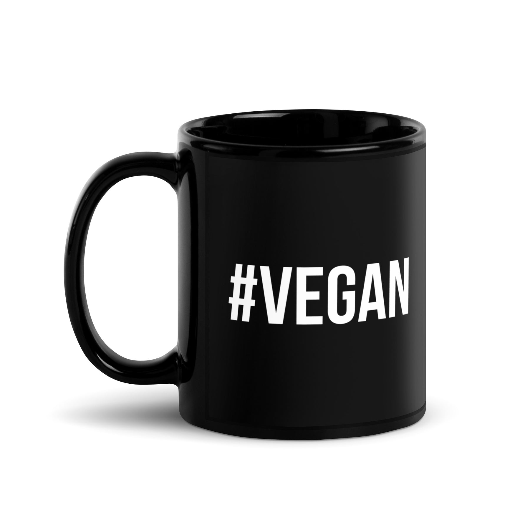 #VEGAN Black Glossy Mug