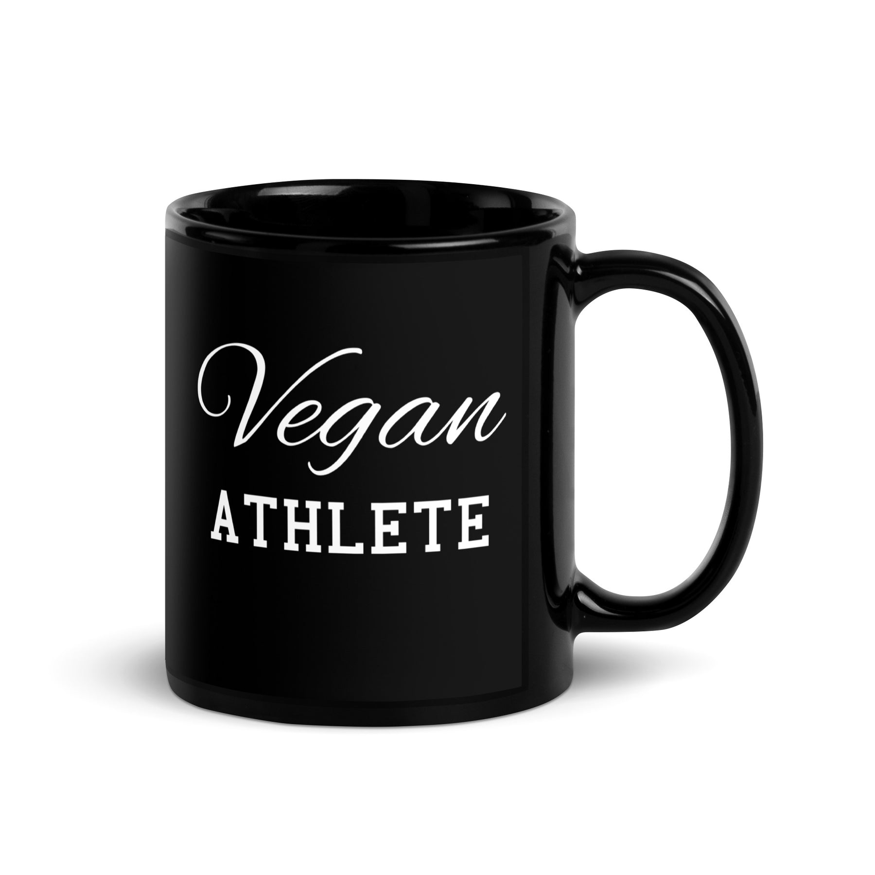 VEGAN ATHLETE Black Glossy Mug