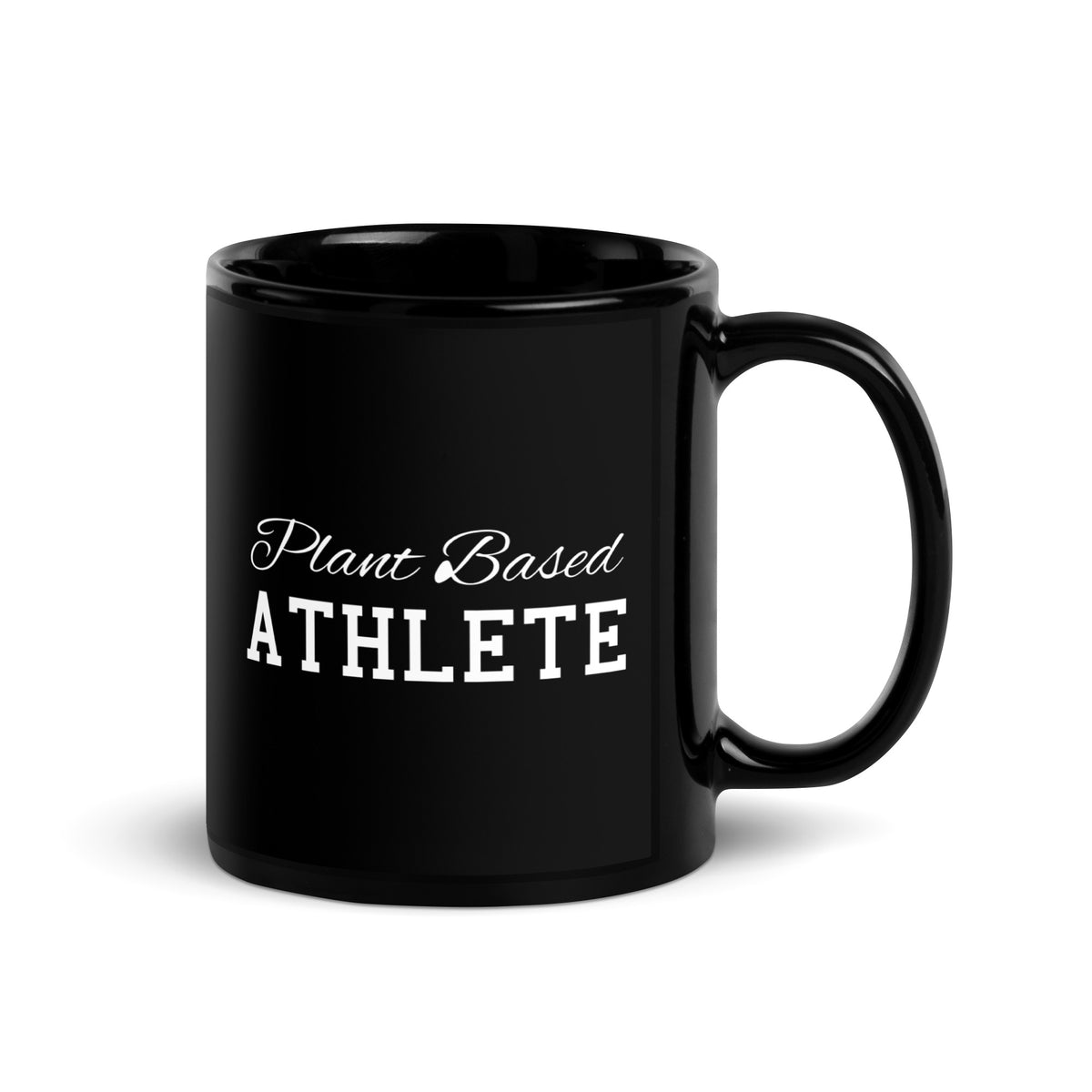 PLANT BASED ATHLETE Black Glossy Mug