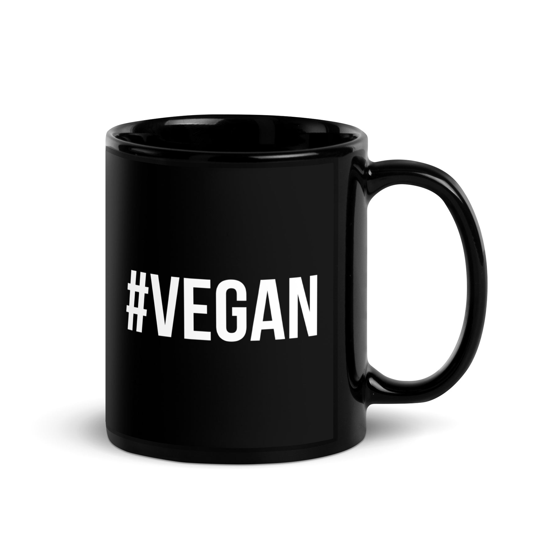 #VEGAN Black Glossy Mug