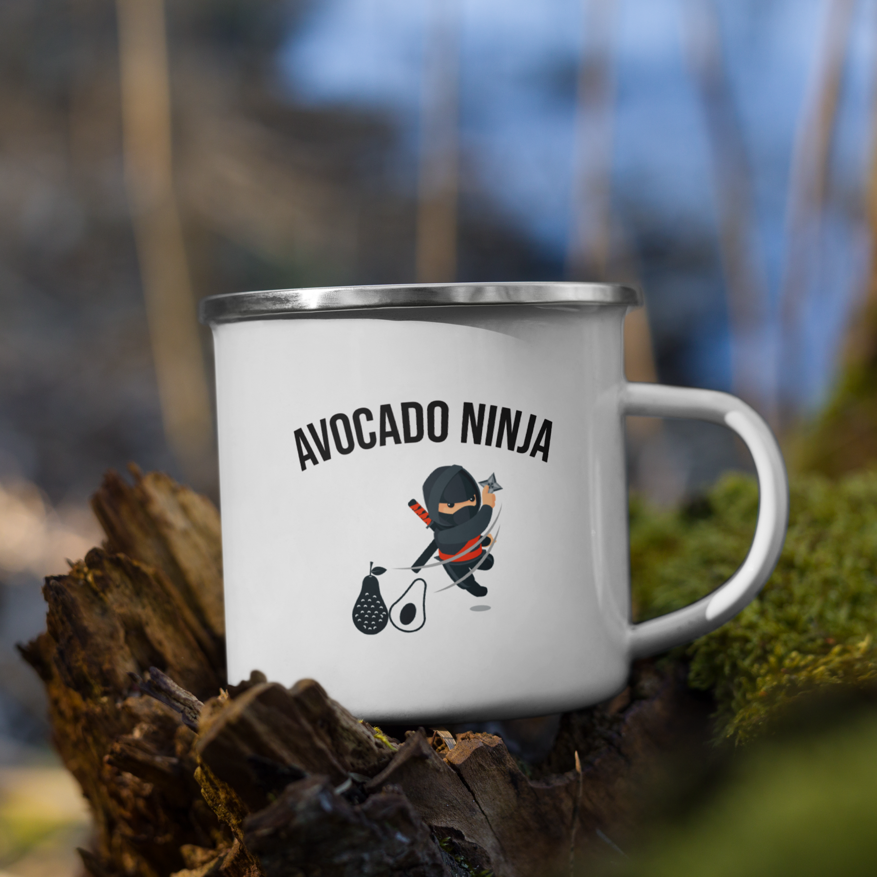 Avocado Ninja Enamel Mug