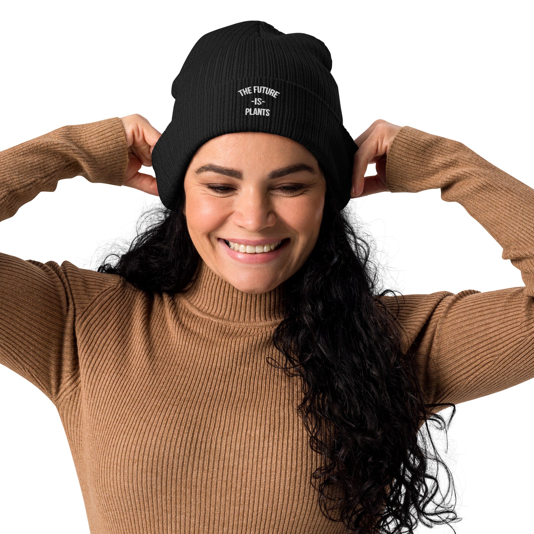 FUTURE IS PLANTS Organic ribbed beanie