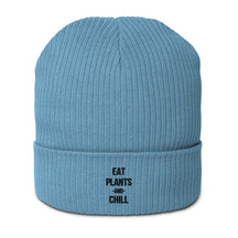 EAT PLANTS AND CHILL Organic ribbed beanie