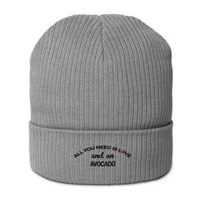 All You Need is Love Avocado Organic ribbed beanie