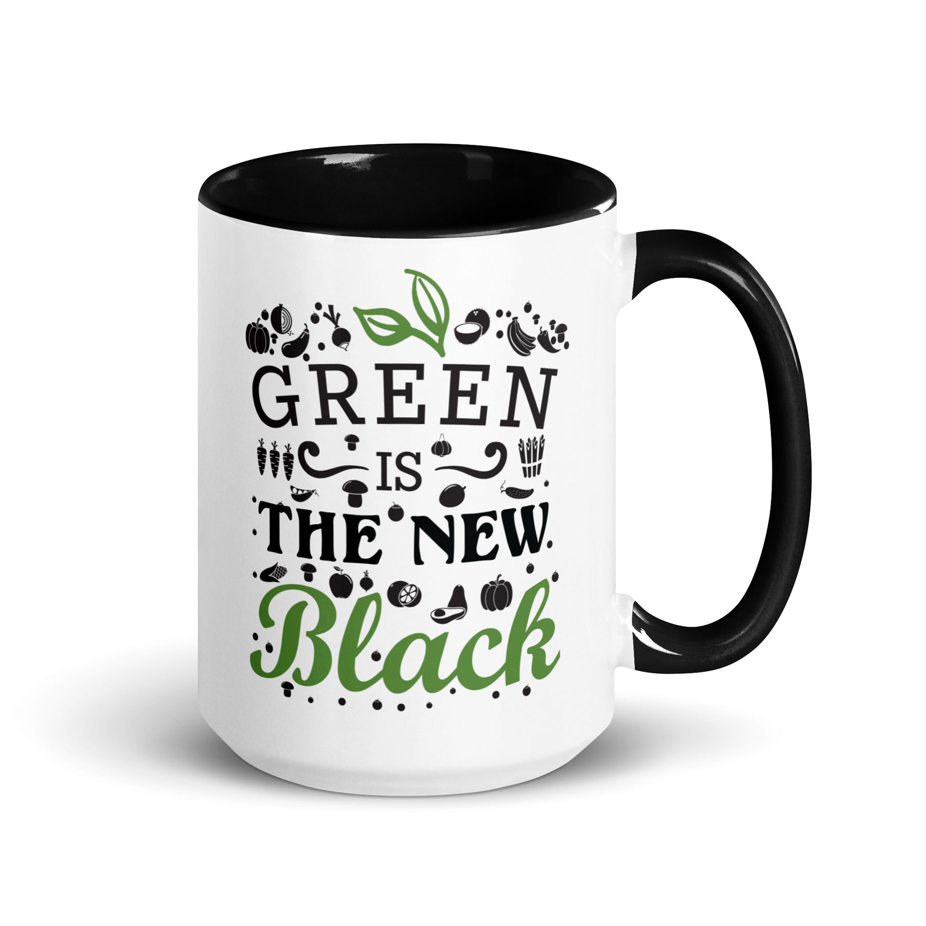 GREEN IS NEW BLACK Mug with Color Inside