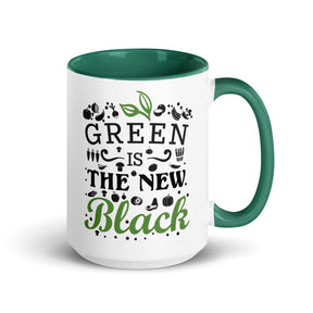 GREEN IS NEW BLACK Mug with Color Inside