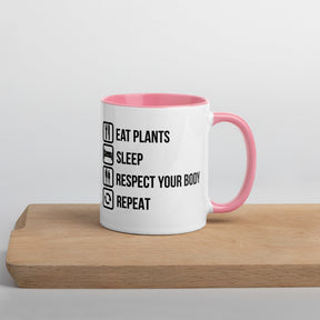 EAT PLANTS RESPECT YOUR BODY Mug with Color Inside