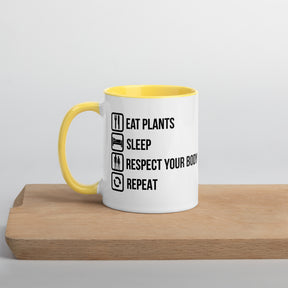 EAT PLANTS RESPECT YOUR BODY Mug with Color Inside