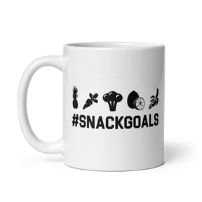 SNACK GOALS White glossy mug