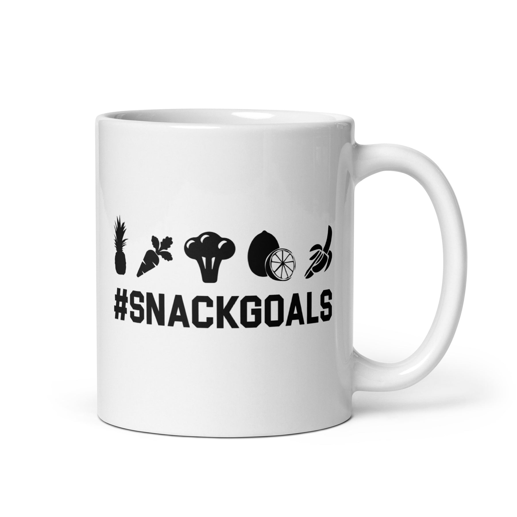 SNACK GOALS White glossy mug