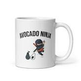 AVOCADO NINJA White glossy mug