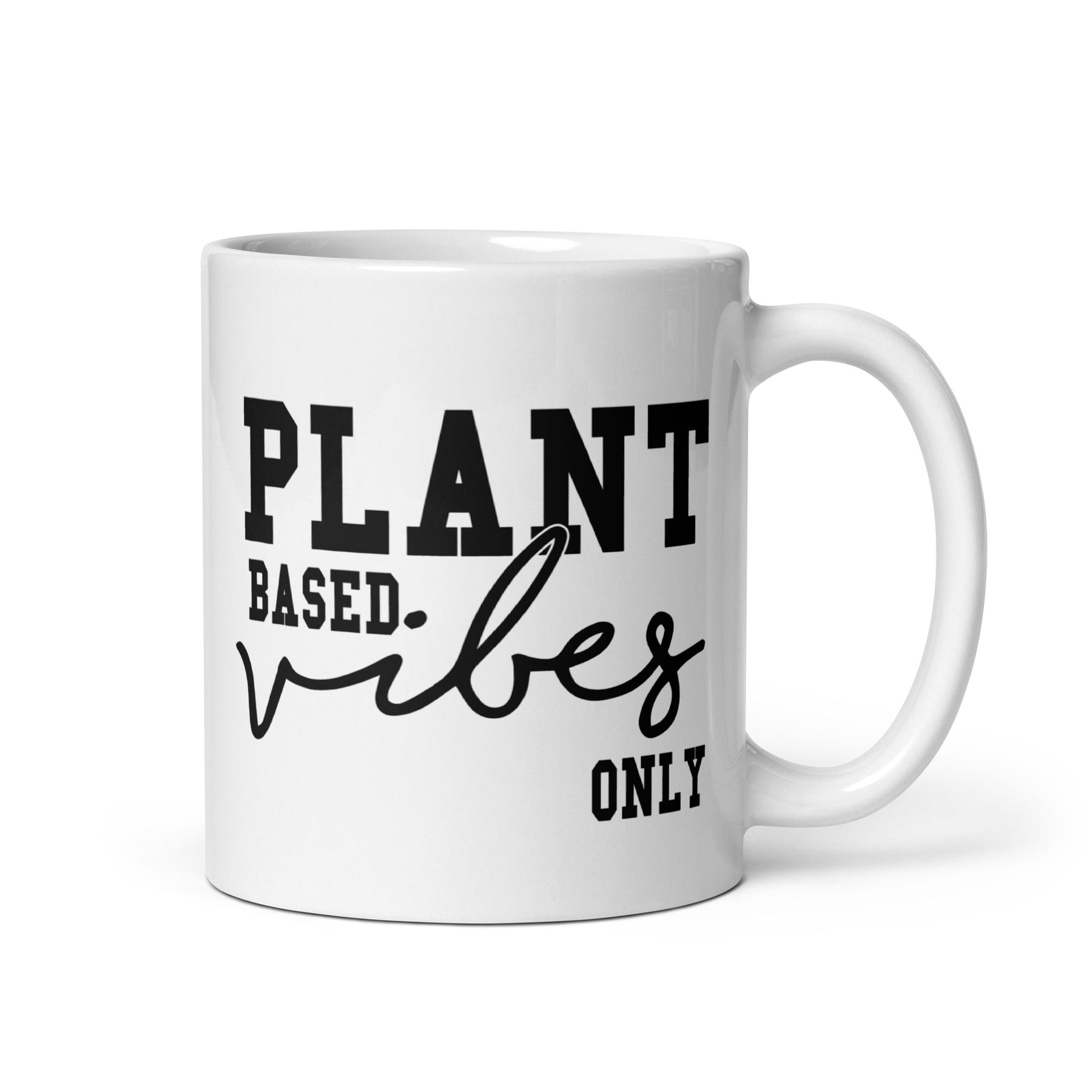 Plant Based Vibes White glossy mug