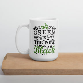 GREEN IS NEW BLACK White glossy mug