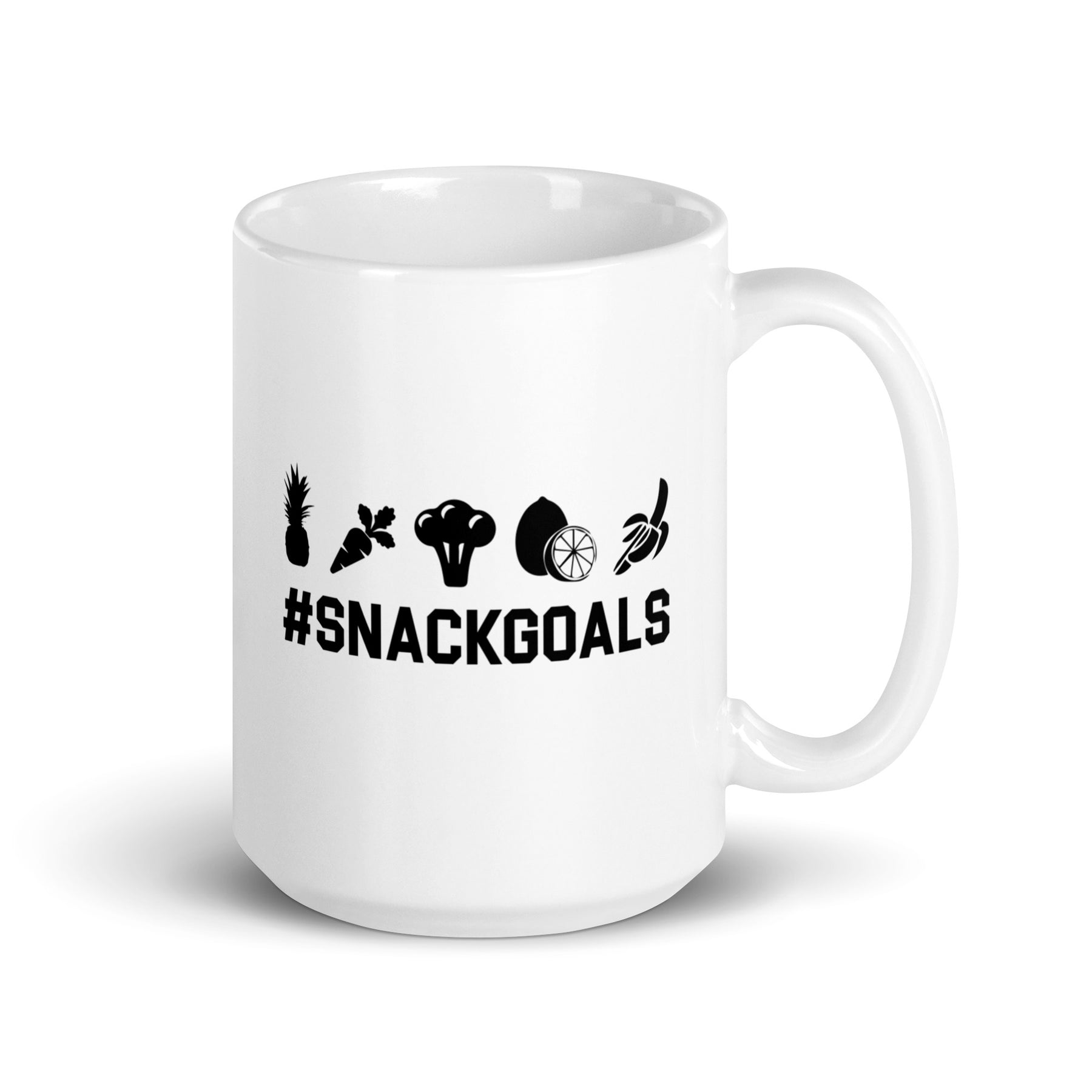 SNACK GOALS White glossy mug