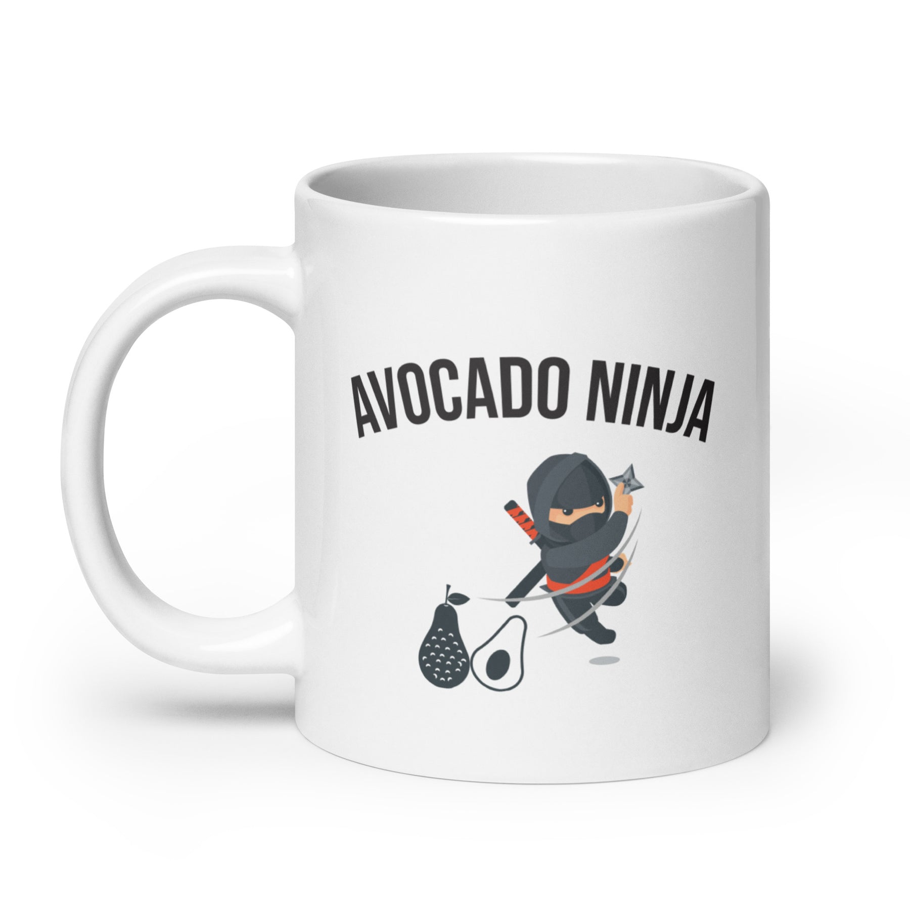 AVOCADO NINJA White glossy mug