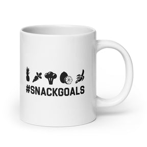 SNACK GOALS White glossy mug