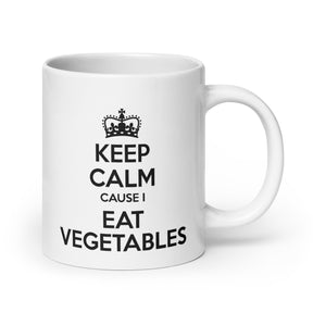 KEEP CALM EAT VEGETABLES White glossy mug