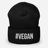 Vegan black Cuffed Beanie