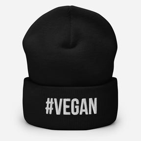 Vegan black Cuffed Beanie