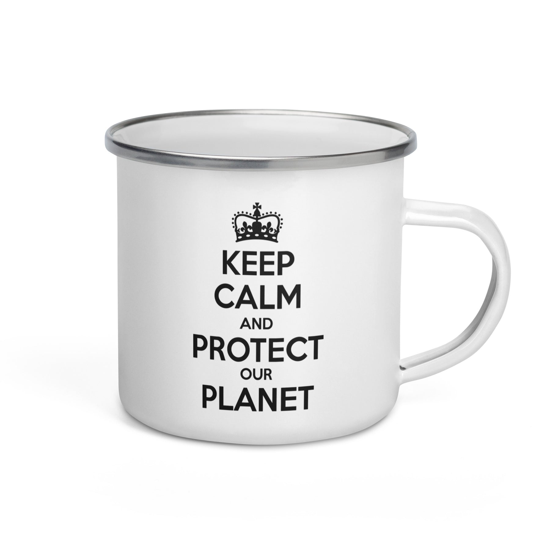 KEEP CALM PROTECT OUR PLANET Enamel Mug