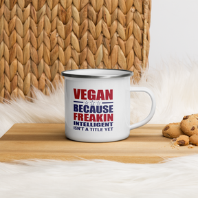 Freakin' Intelligent Vegan Enamel Mug