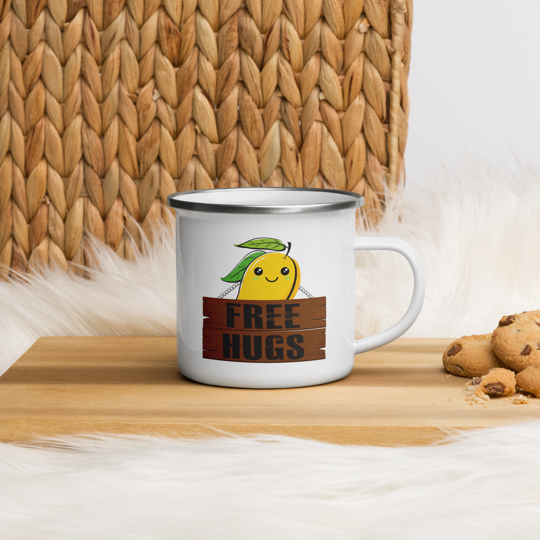 Free Hug Mango Enamel Mug