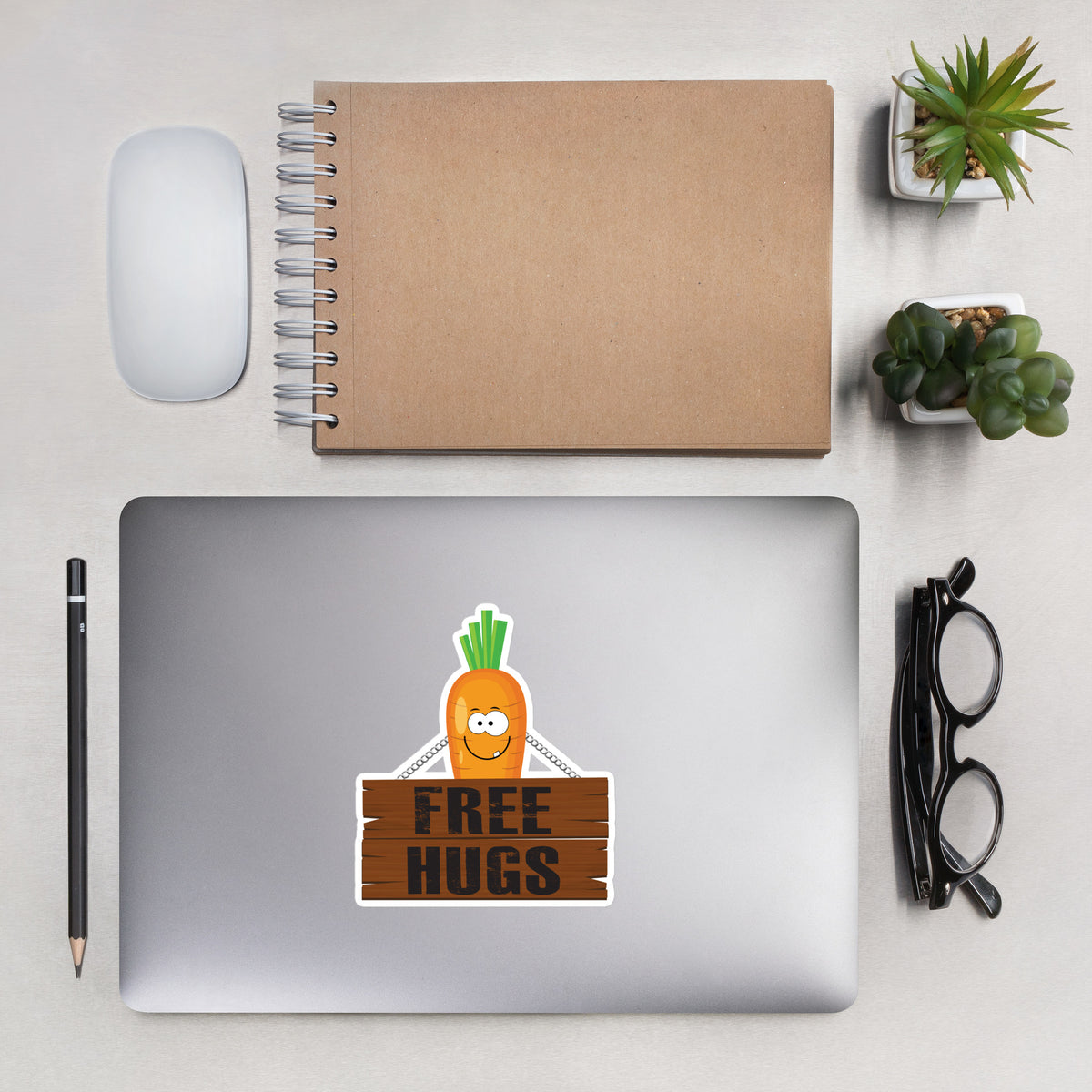 Free Hug Carrot Sticker