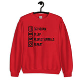 EAT VEGAN RESPECT ANIMALS REPEAT Sweatshirt