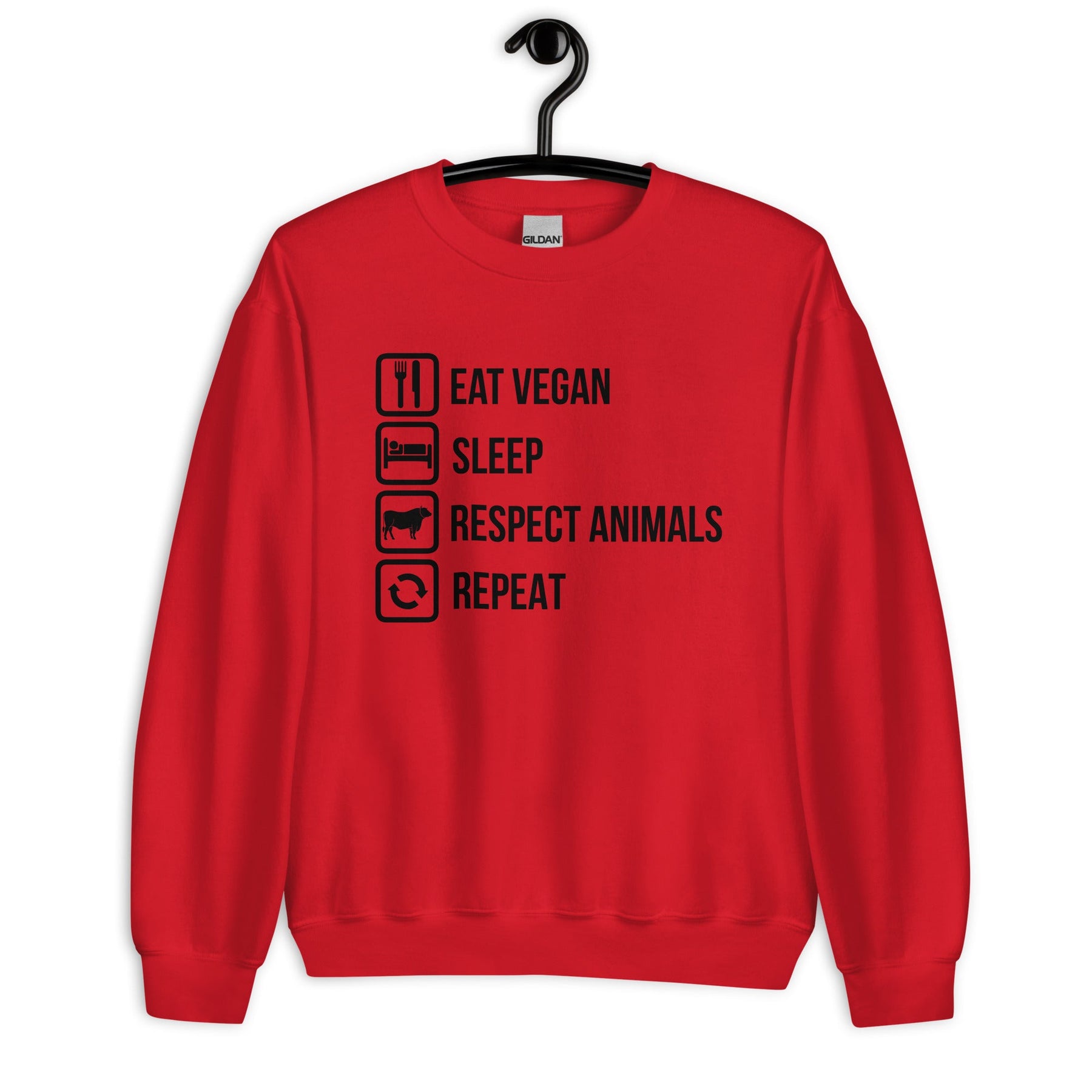 EAT VEGAN RESPECT ANIMALS REPEAT Sweatshirt