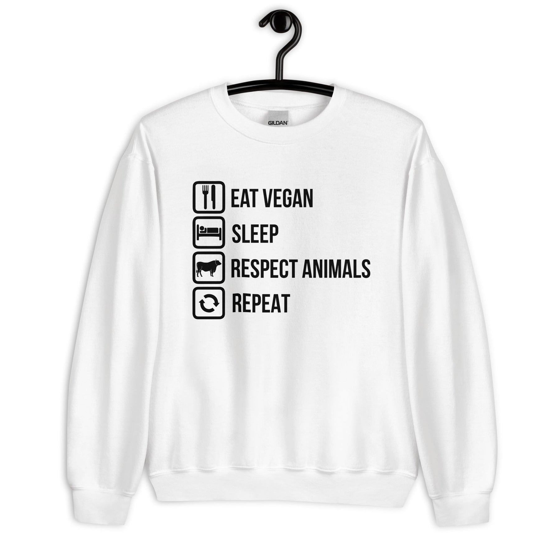 EAT VEGAN RESPECT ANIMALS REPEAT Sweatshirt